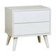 Liza Nightstand | 2 Drawers | Recessed Handles | Tapered Legs | White