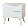 Liza Nightstand | 2 Drawers | Recessed Handles | Tapered Legs | White
