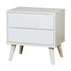 Liza Nightstand | 2 Drawers | Recessed Handles | Tapered Legs | White