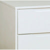 Liza Nightstand | 2 Drawers | Recessed Handles | Tapered Legs | White