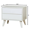 Liza Nightstand | 2 Drawers | Recessed Handles | Tapered Legs | White