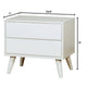 Liza Nightstand | 2 Drawers | Recessed Handles | Tapered Legs | White
