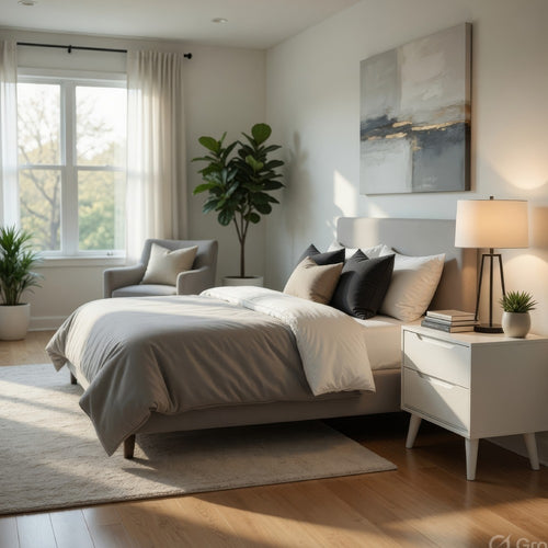Liza Nightstand | 2 Drawers | Recessed Handles | Tapered Legs | White