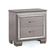 Nightstand with LED | 2 Drawers | Crocodile Texture | Silver Mirror