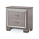 Nightstand with LED | 2 Drawers | Crocodile Texture | Silver Mirror