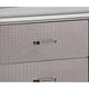 Nightstand with LED | 2 Drawers | Crocodile Texture | Silver Mirror