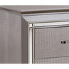 Nightstand with LED | 2 Drawers | Crocodile Texture | Silver Mirror