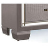 Nightstand with LED | 2 Drawers | Crocodile Texture | Silver Mirror