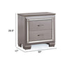 Nightstand with LED | 2 Drawers | Crocodile Texture | Silver Mirror