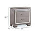 Nightstand with LED | 2 Drawers | Crocodile Texture | Silver Mirror