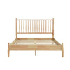 Kell Queen Platform Bed | Vertical Slatted Headboard | Natural Brown