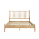 Kell Queen Platform Bed | Vertical Slatted Headboard | Natural Brown