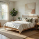 Kell Queen Platform Bed | Vertical Slatted Headboard | Natural Brown