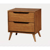 Liza Nightstand | 2 Drawers | Recessed Handles | Tapered Legs | Oak Brown