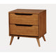 Liza Nightstand | 2 Drawers | Recessed Handles | Tapered Legs | Oak Brown