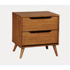 Liza Nightstand | 2 Drawers | Recessed Handles | Tapered Legs | Oak Brown
