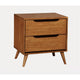 Liza Nightstand | 2 Drawers | Recessed Handles | Tapered Legs | Oak Brown