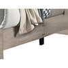 Keza Queen Size Bed | Gray Diamond Tufted Upholstery | Ash Cream Frame