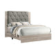 Keza California King Size Bed | Gray Tufted Upholstery | Ash Cream Frame