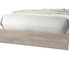 Keza California King Size Bed | Gray Tufted Upholstery | Ash Cream Frame