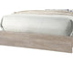 Keza California King Size Bed | Gray Tufted Upholstery | Ash Cream Frame