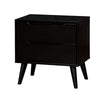 Liza Nightstand | 2 Drawers | Recessed Handles | Tapered Legs | Black