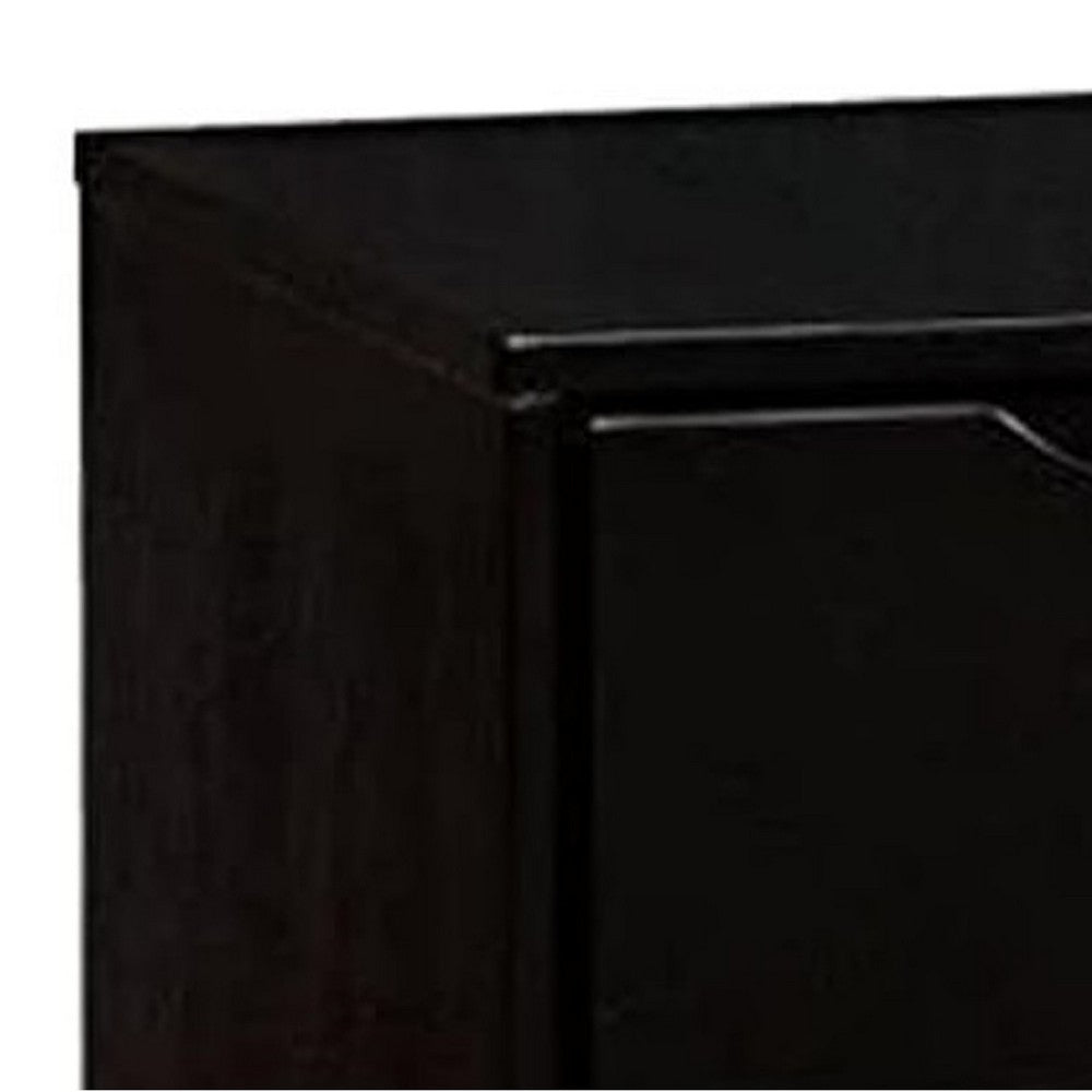 Liza Nightstand | 2 Drawers | Recessed Handles | Tapered Legs | Black
