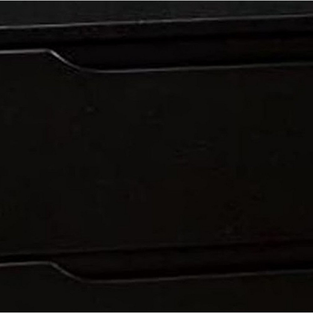 Liza Nightstand | 2 Drawers | Recessed Handles | Tapered Legs | Black