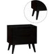 Liza Nightstand | 2 Drawers | Recessed Handles | Tapered Legs | Black