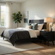 Liza Nightstand | 2 Drawers | Recessed Handles | Tapered Legs | Black