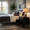 Liza Nightstand | 2 Drawers | Recessed Handles | Tapered Legs | Black