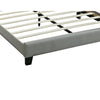 Seza Queen Size Platform Bed | Tufted Light Gray Linen Upholstery