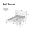 Seza Queen Size Platform Bed | Tufted Light Gray Linen Upholstery
