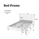 Seza Queen Size Platform Bed | Tufted Light Gray Linen Upholstery