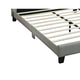 Seza King Size Platform Bed | Tufted Light Gray Linen Upholstery