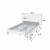 Seza Full Size Platform Bed | Tufted Light Gray Linen Upholstery