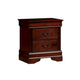 Lezy Nightstand | 2 Drawers | Nickel Pulls | Louis Philippe Cherry Brown