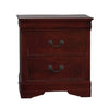 Lezy Nightstand | 2 Drawers | Nickel Pulls | Louis Philippe Cherry Brown