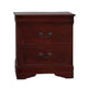 Lezy Nightstand | 2 Drawers | Nickel Pulls | Louis Philippe Cherry Brown