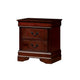 Lezy Nightstand | 2 Drawers | Nickel Pulls | Louis Philippe Cherry Brown