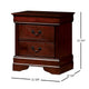 Lezy Nightstand | 2 Drawers | Nickel Pulls | Louis Philippe Cherry Brown