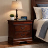 Lezy Nightstand | 2 Drawers | Nickel Pulls | Louis Philippe Cherry Brown