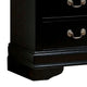 Lezy Nightstand | 2 Drawers | Nickel Pulls | Louis Philippe Black