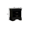 Lezy Nightstand | 2 Drawers | Nickel Pulls | Louis Philippe Black