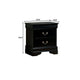 Lezy Nightstand | 2 Drawers | Nickel Pulls | Louis Philippe Black