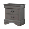 Lezy Nightstand | 2 Drawers | Nickel Pulls | Louis Philippe Gray