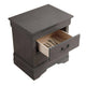 Lezy Nightstand | 2 Drawers | Nickel Pulls | Louis Philippe Gray