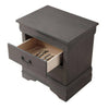 Lezy Nightstand | 2 Drawers | Nickel Pulls | Louis Philippe Gray