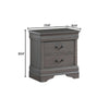 Lezy Nightstand | 2 Drawers | Nickel Pulls | Louis Philippe Gray