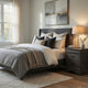 Lezy Nightstand | 2 Drawers | Nickel Pulls | Louis Philippe Gray